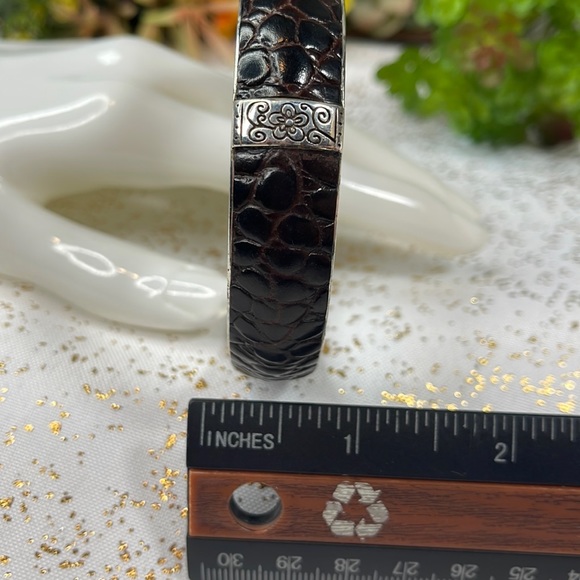 Brighton bracelet bangle silver brown croc - Picture 3 of 6
